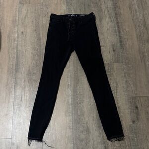 Hollister Black Lace-Up Skinny Jeans